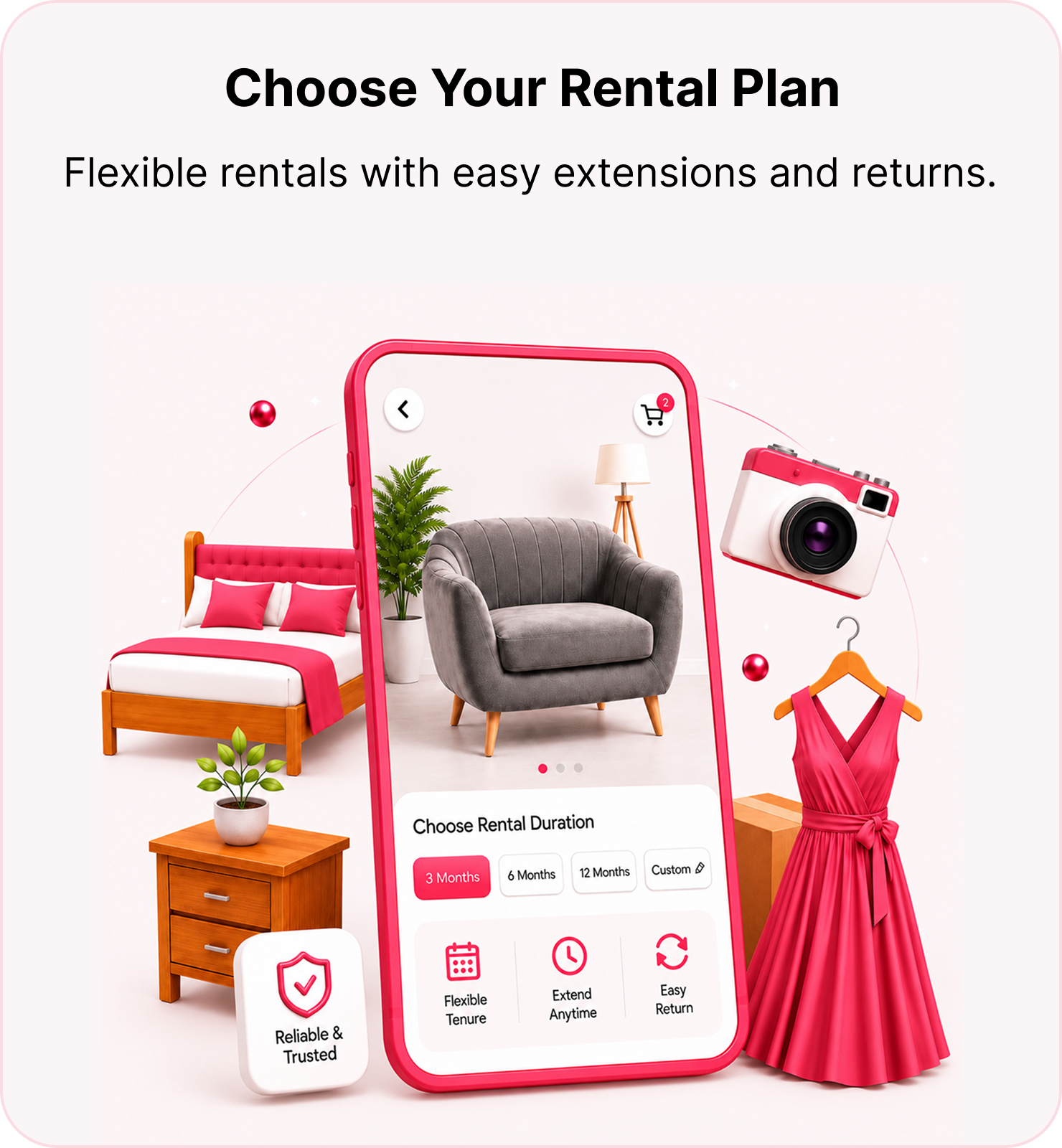 Choose Your Rental Plan — flexible rentals with easy extensions and returns